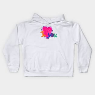 I love you doodle Kids Hoodie